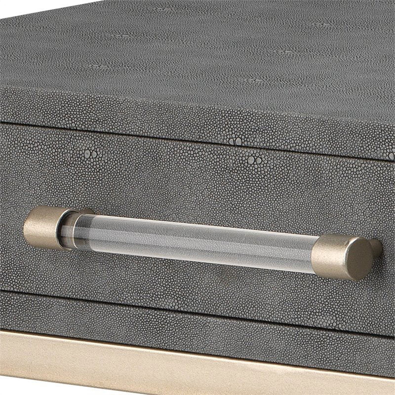 Eden Home Faux Shagreen and Metal Console Table in Gray/Nickel