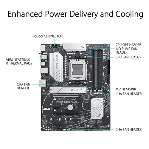 ASUS Prime B550-PLUS AMD AM4 Zen 3 Ryzen 5000 & 3rd Gen Ryzen ATX Motherboard (PCIe 4.0, ECC Memory, 1Gb LAN, HDMI 2.1, DisPlayPort 1.2 (4K@60HZ), Addressable Gen 2 RGB Header and Aura Sync).
