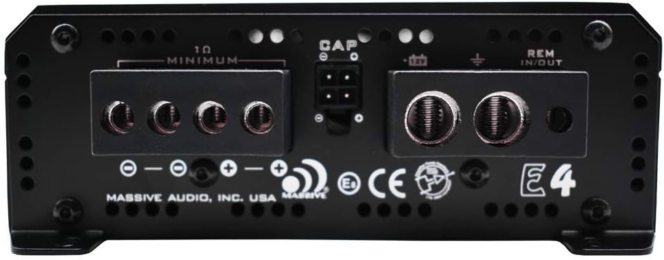 Massive Audio E3 - Car Audio 2,800 Watt Nano Edge Series, Monoblock Car Amplifier, Bass Boost, 1 Ohm Stable