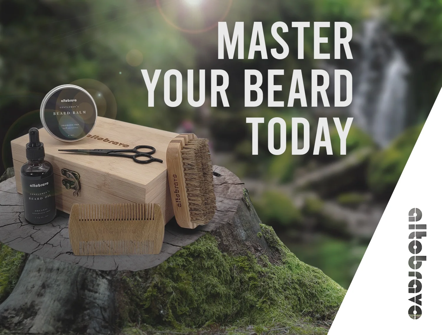 Premium Beard Kit for Men - Complete Beard Care Kit & Grooming Kit | Beard Oil, Beard Balm Leave-in Conditioner, Beard Brush, Beard Comb, Beard & Mustache Trimming Scissors  in a Bamboo Gift Box