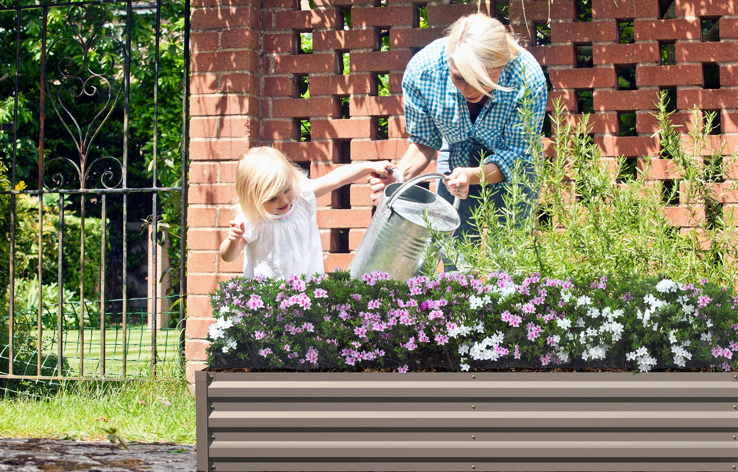 Galvanized Raised Deep Garden Bed 6x3x2 ft Steel Rust-Resistant Planter Box Outdoor Gardening Large Elevated Metal Container for Vegetables, Herbs, Flowers, shrub, fruit trees seedlings Brown