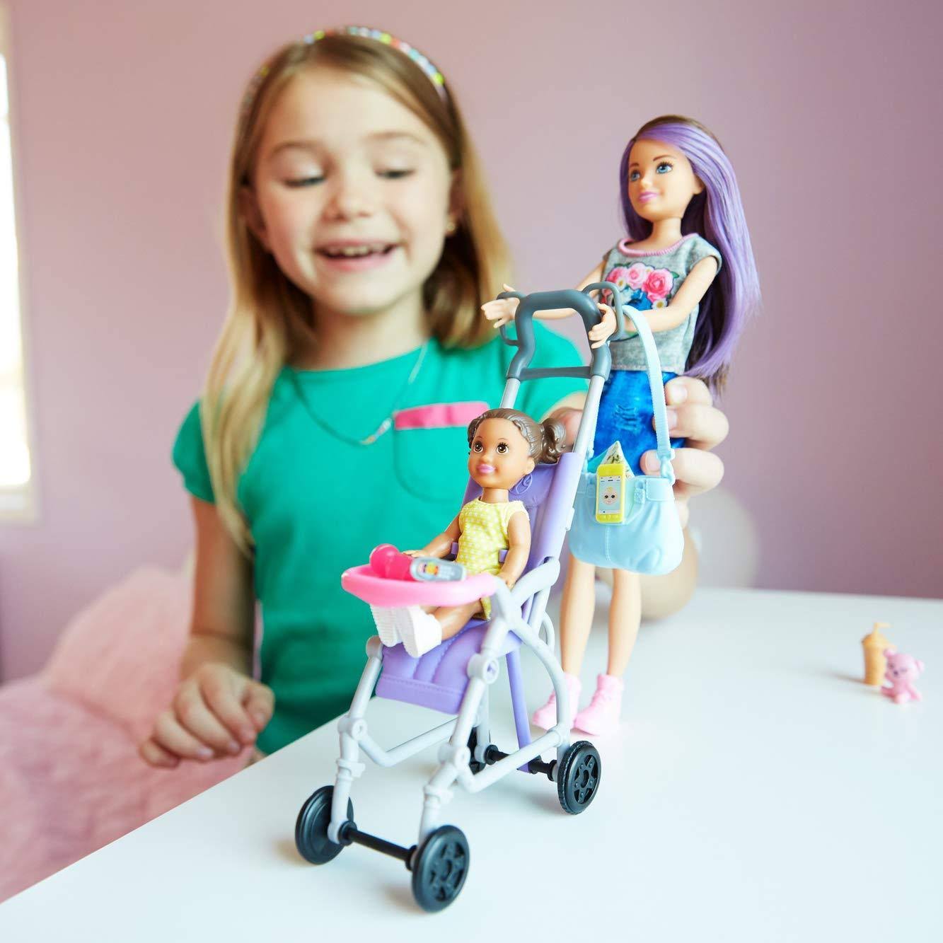 Barbie Skipper Babysitters Caucasian Doll and Stroller Playset