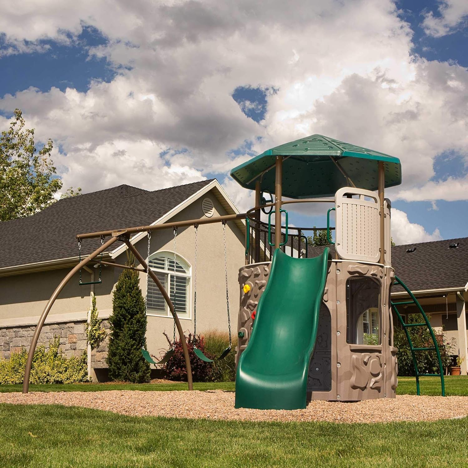 Lifetime 290633 Adventure Tower Swing Set, Earthtone