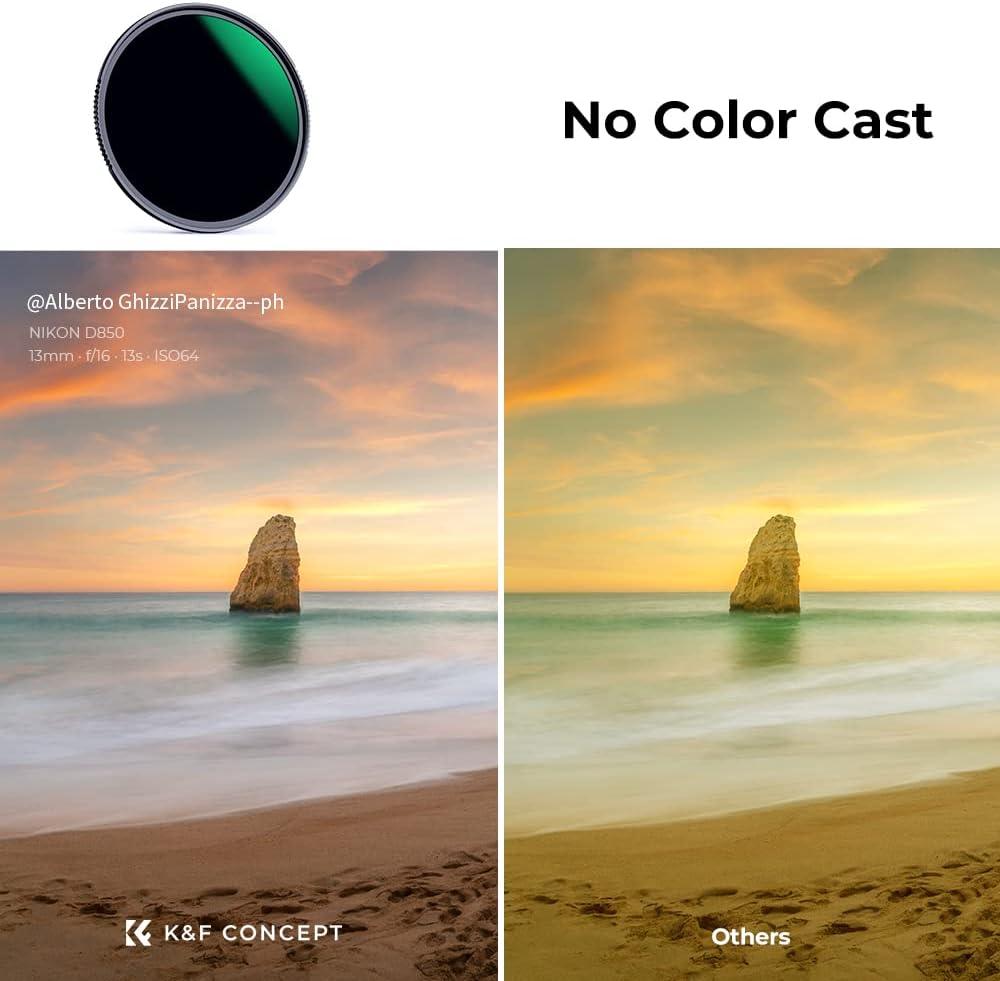 K&F Concept 77mm ND1000 (10-Stop Fixed Neutral Density Filter) ND Lens Filter, HD Hydrophobic Super Slim 28 Multi-Layer Coatings Glass Nano-X MRC Filter for Camera Lens Pack of 2