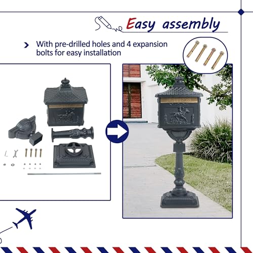 Architectural Mailboxes Oasis 360 Locking Parcel Mailbox | Cast Aluminum | Rust-Resistant | Retro Mid-Century Style (White)