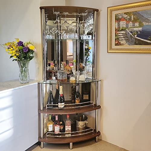 Mango Steam Contemporary Modern Home Entertainment Liquor Bar Catalina Table (Tower Bar, Rustic Wood)