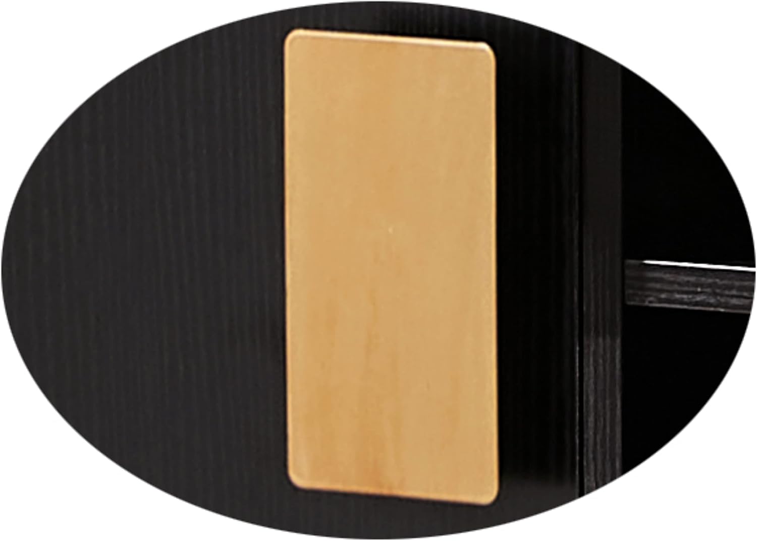 KB Designs – Black/Gold Wood Buffet Bar Liquor Cabinet with Wine Rack Storage and Glass Holder