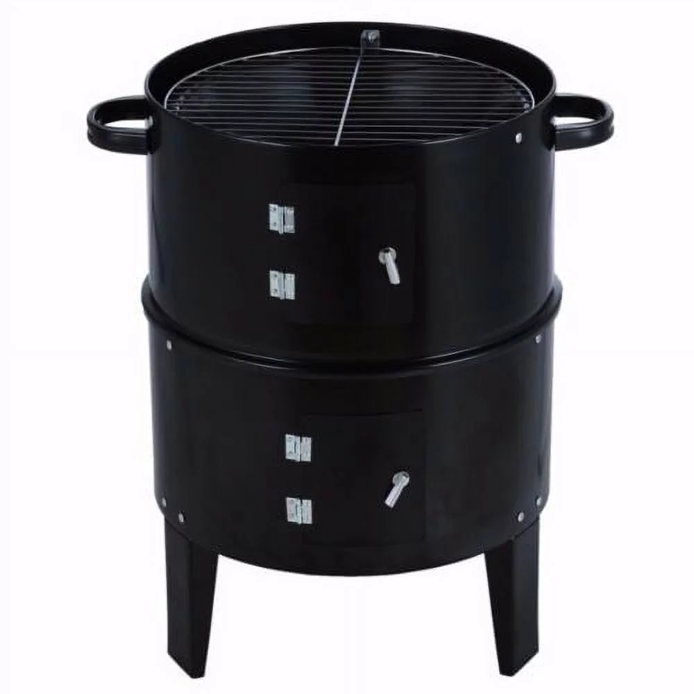 YouLoveIt Charcoal Grill, Smokeless Grill, Vertical Charcoal BBQ Smoker, 3 in 1 Charcoal Barbecue Grill Outdoor Vertical Smoke Portable Meat Cooker