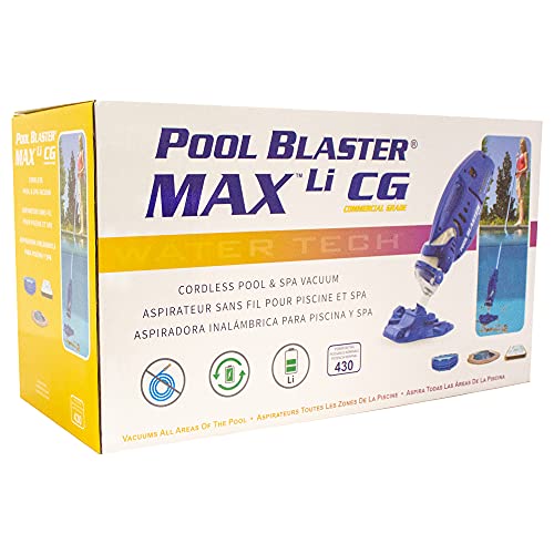 POOL BLASTER Max Cordless Pool Vacuum for Deep Cleaning & Strong Suction, Handheld Rechargeable Swimming Pool Cleaner for Inground and Above Ground Pools, Hoseless Pool Vac by Water Tech