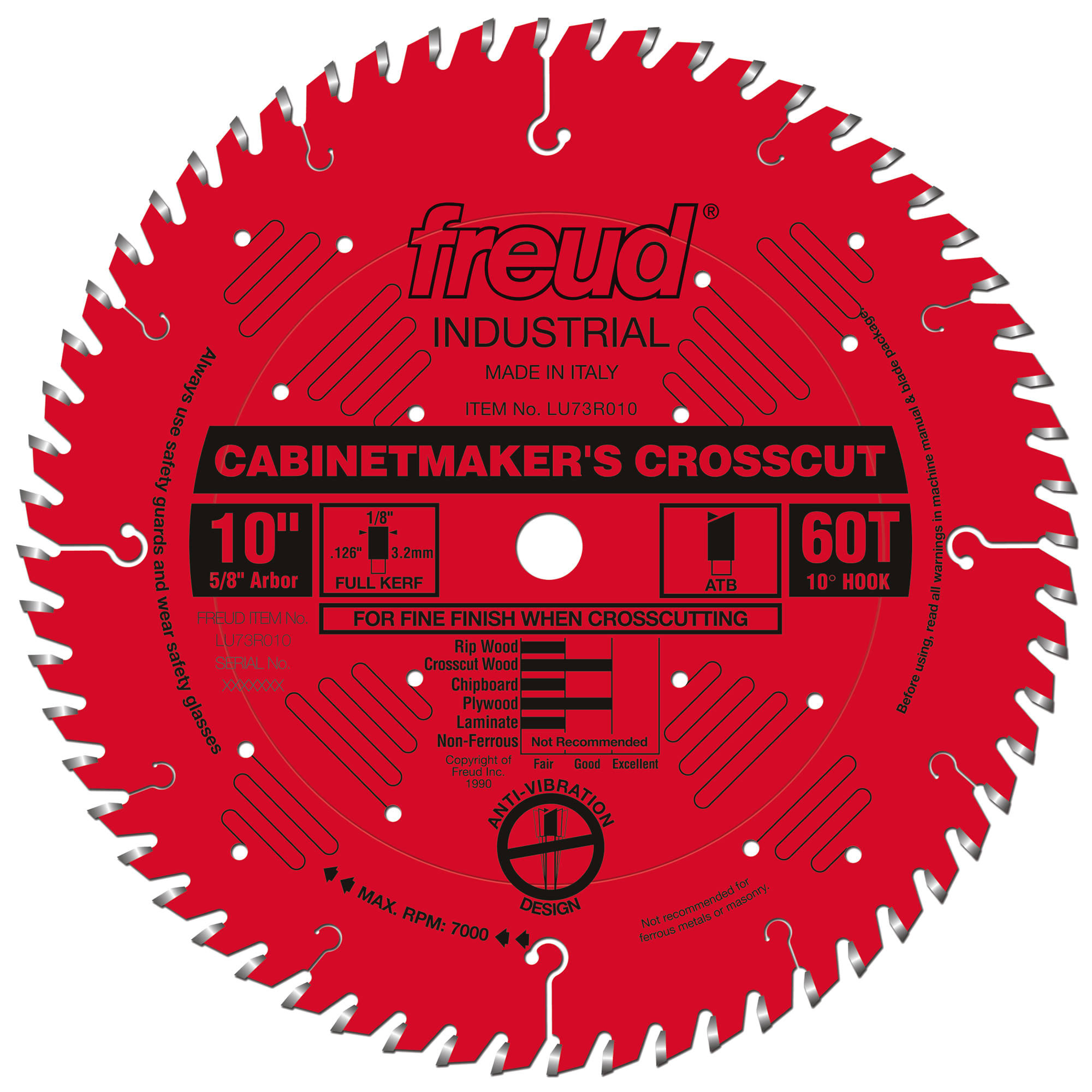 Freud LU73R010 10 inch Cabinetmakers Crosscut Blade