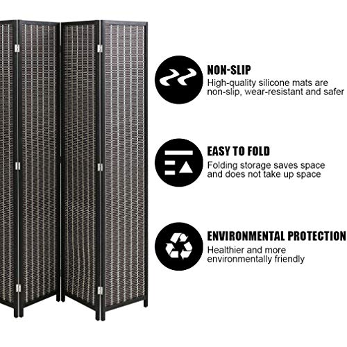 FDW Room Divider Bamboo Room Divider Wall Folding Privacy Wall Divider Wood Screen for Home Bedroom Living Room (6 Panel, Natural)