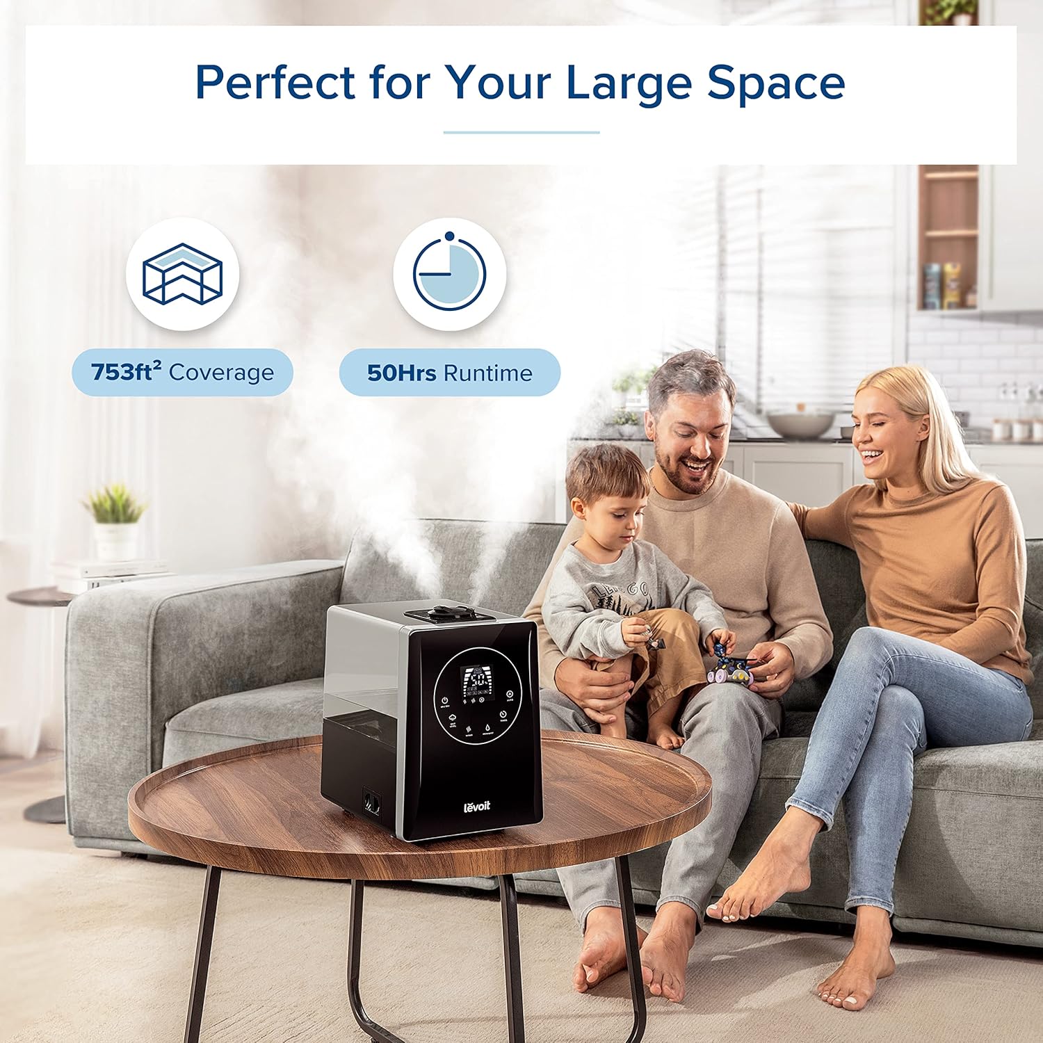 LEVOIT Air Purifier and Ultrasonic Humidifier Bundle with 3-in-1 Filter, Fragrance Sponge, Warm Cool Mist, Auto Mode, Remote Control