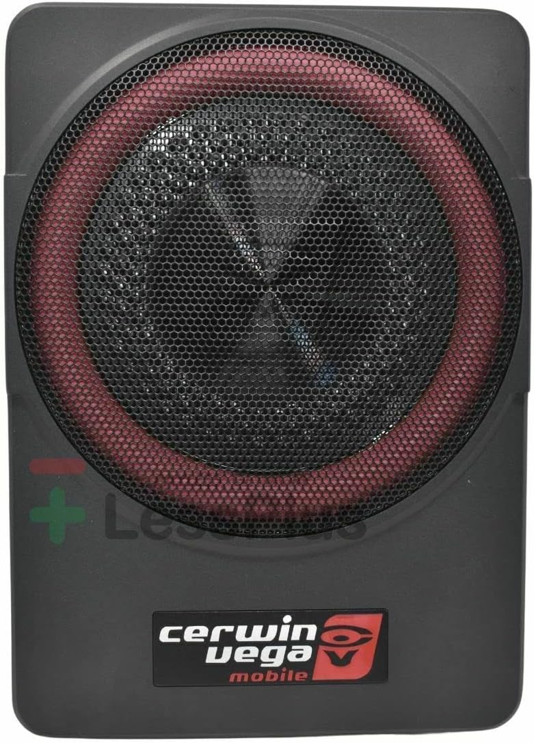 Cerwin Vega VPAS10V2 10" 550W Max / 200W RMS Low Profile Active Powered Subwoofer with Built in Amplifier Module for Working with All Vehicles
