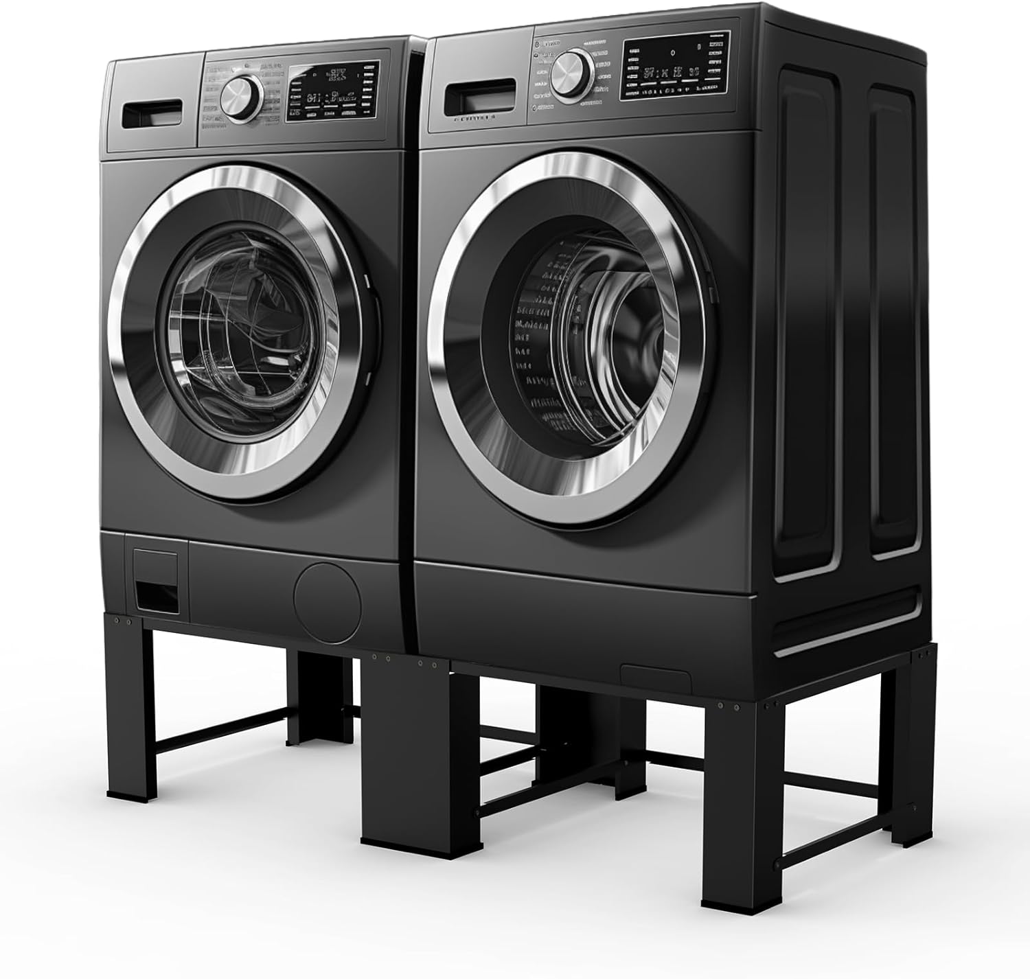 29" Dual-Pack Washer Dryer Laundry Pedestals - Laundry Pedestal for Washer and Dryer Stand, Steel Washing Machine Stand Raiser, Compatible with Most 4.8-5.3 cu. ft. Capacity Washer Black