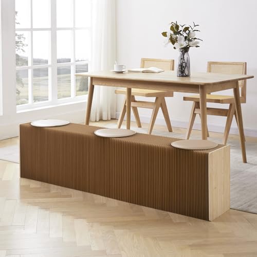 Paper Folding Telescopic Sofa, Light Paper Chair Organ Stool, Suitable for Living Room, Reception Room and Shopping Mall, Can Meet Your Various Needs, Brown