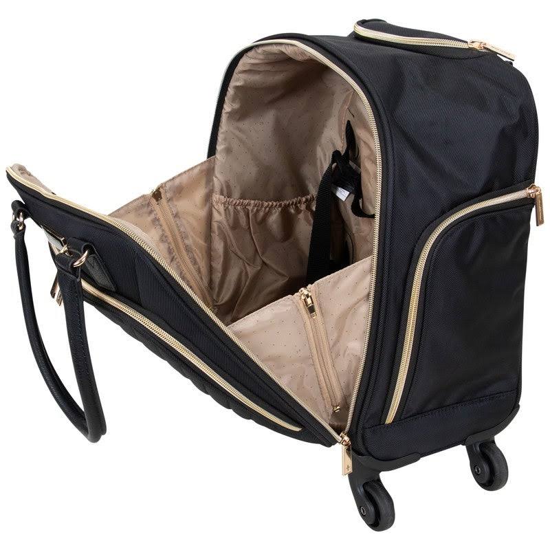 Kenneth Cole Reaction Chelsea 17x22 Chevron Quilted 4-Wheel Spinner Underseater 14.1x22 Laptop Carry-On Suitcase - Olive