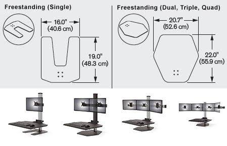 Stand Steady Winston Workstation Triple Monitor Mount Sit-Stand Desk (Innovative WNST-3) | Three Monitor Standing Desk Workstati
