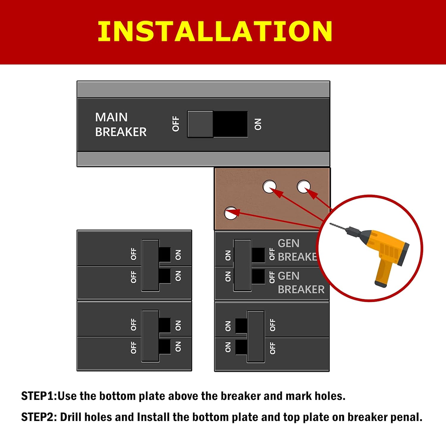 Generator Interlock Kit Compatible with Square D QO or Homeline 150 or 200 amp panels. 1 3/8 inches Spacing between main and generator breaker, Professional and Interlock Kit1 Pack of 2
