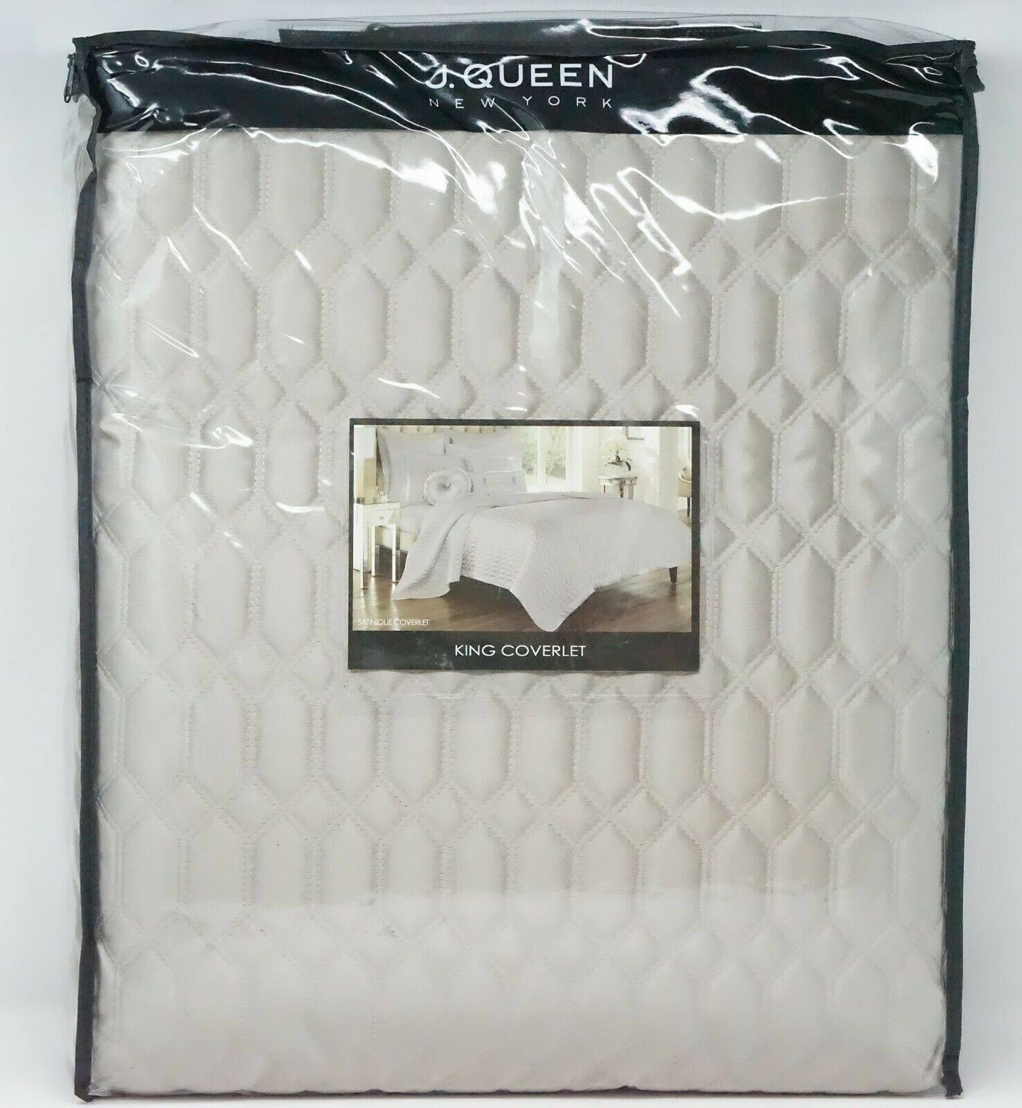 J. Queen New York Satinique Coverlet, King, Silver
