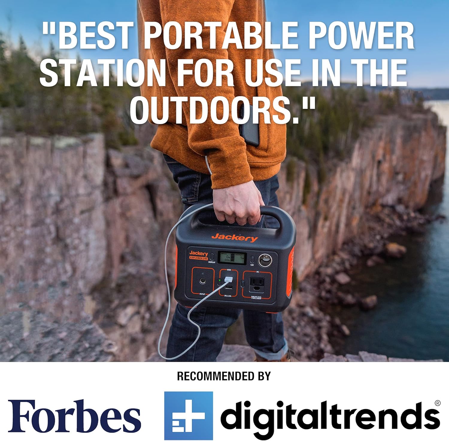 Jackery Portable Power Station Explorer 240, 240Wh Backup Lithium Battery, 110V/200W Pure Sine Wave AC Outlet, Solar Generator (Solar Panel Not Included) for Outdoors Camping Travel Hunting Emergency