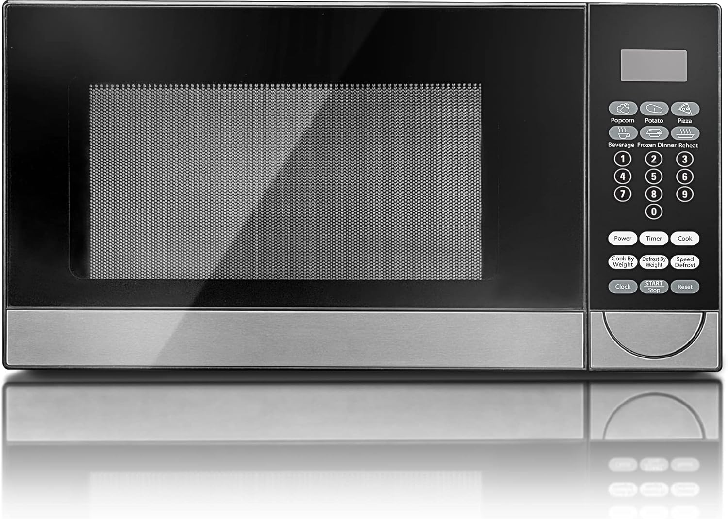 SMETA Small Microwave Countertop Microwave Oven Compact 0.7 Cu. Ft/700W for RV Dorm, 10 Power Levels, Black Smallest Portable Microwave, Child Safety Lock
