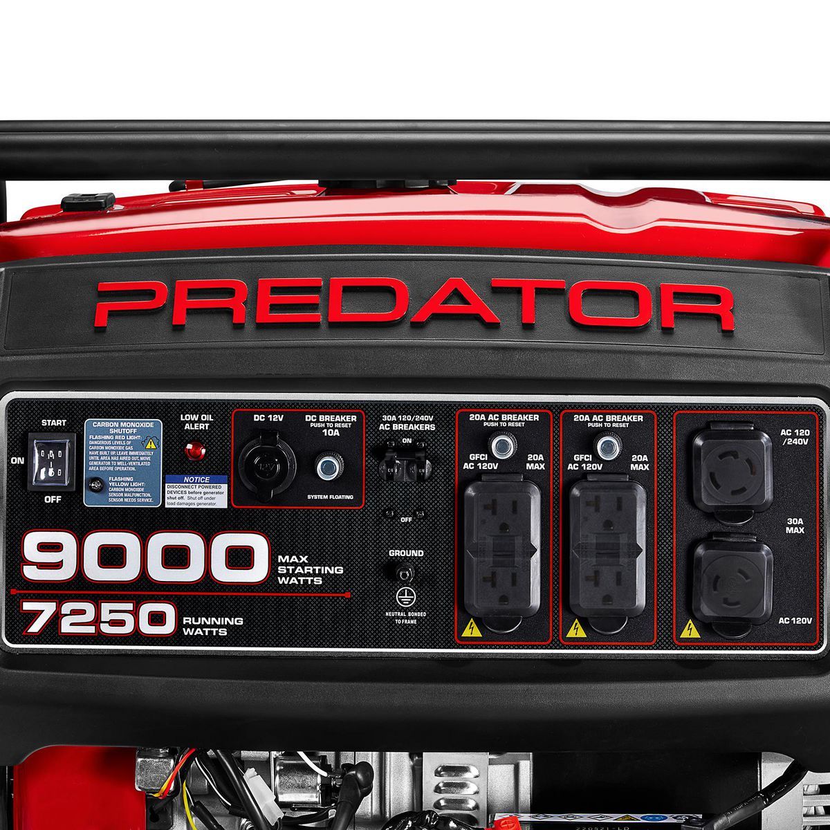 PREDATOR 9000 Watt Gas-Powered Portable Generator with CO SECURE Technology, EPA