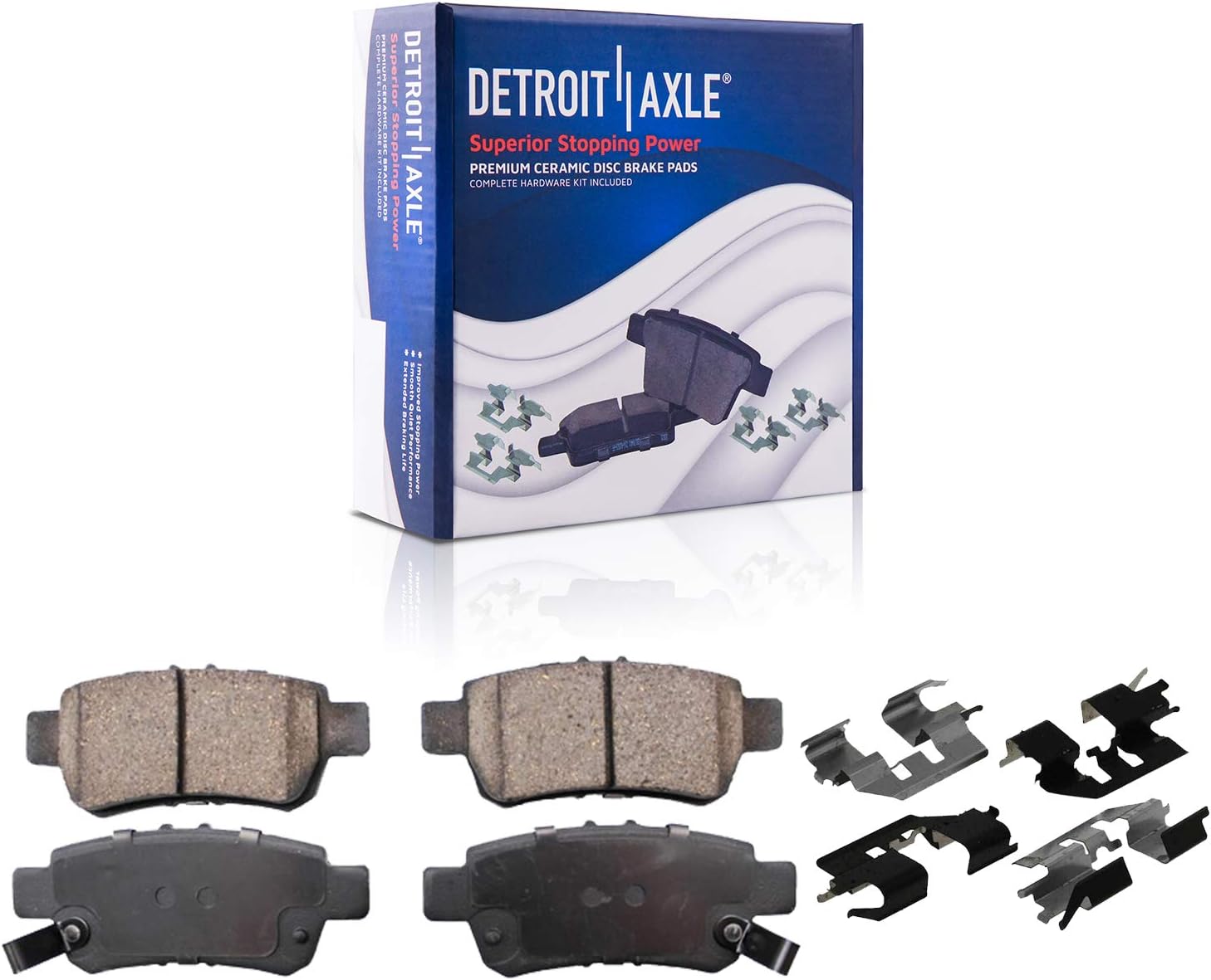 Detroit Axle - Front & Rear Drilled and Slotted Disc Rotors Brake Pads Kit Replacement for 2005-2010 Honda Odyssey - 10pc Set