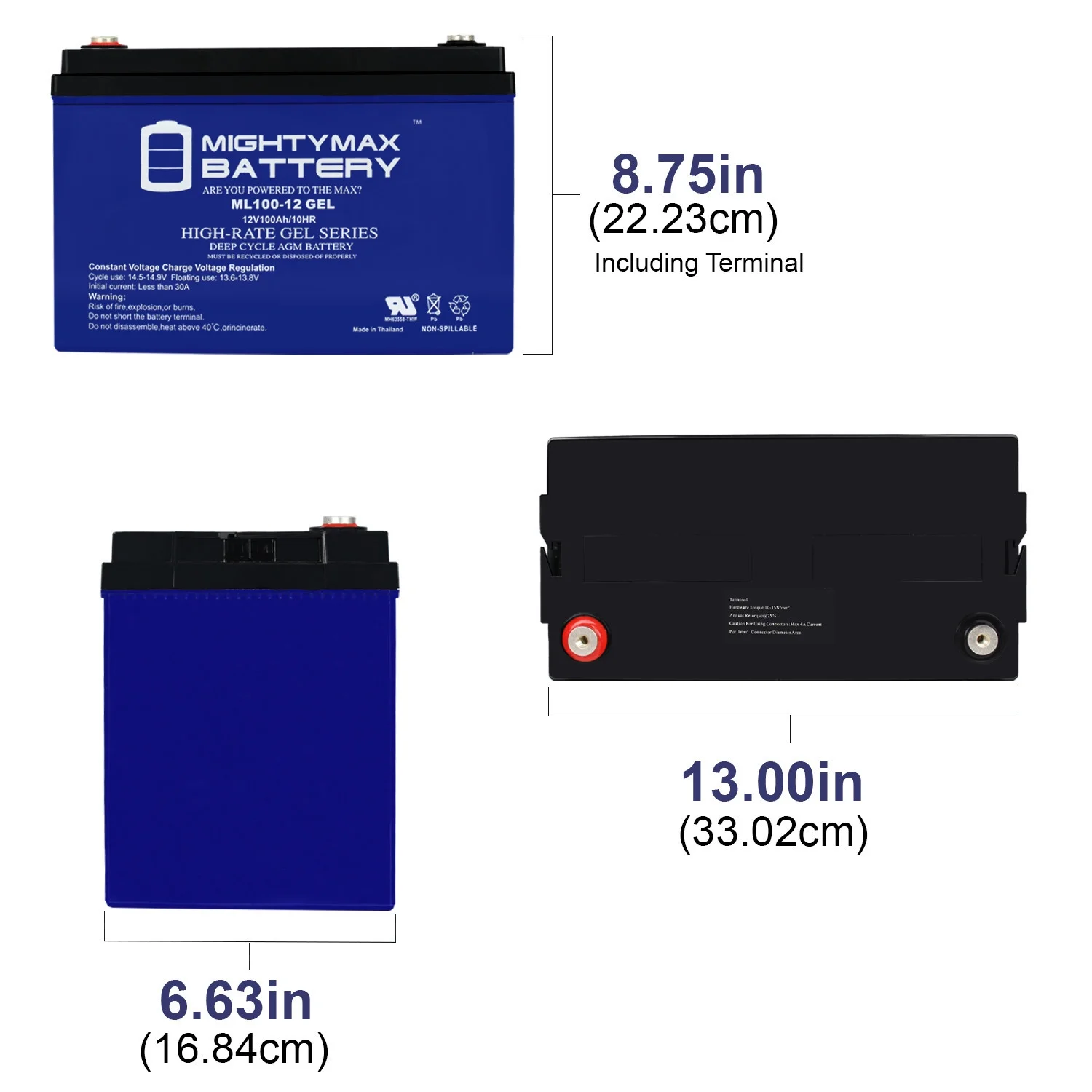 12V 100AH GEL Battery Replaces Baja Boss Power Boat Trolling Motor