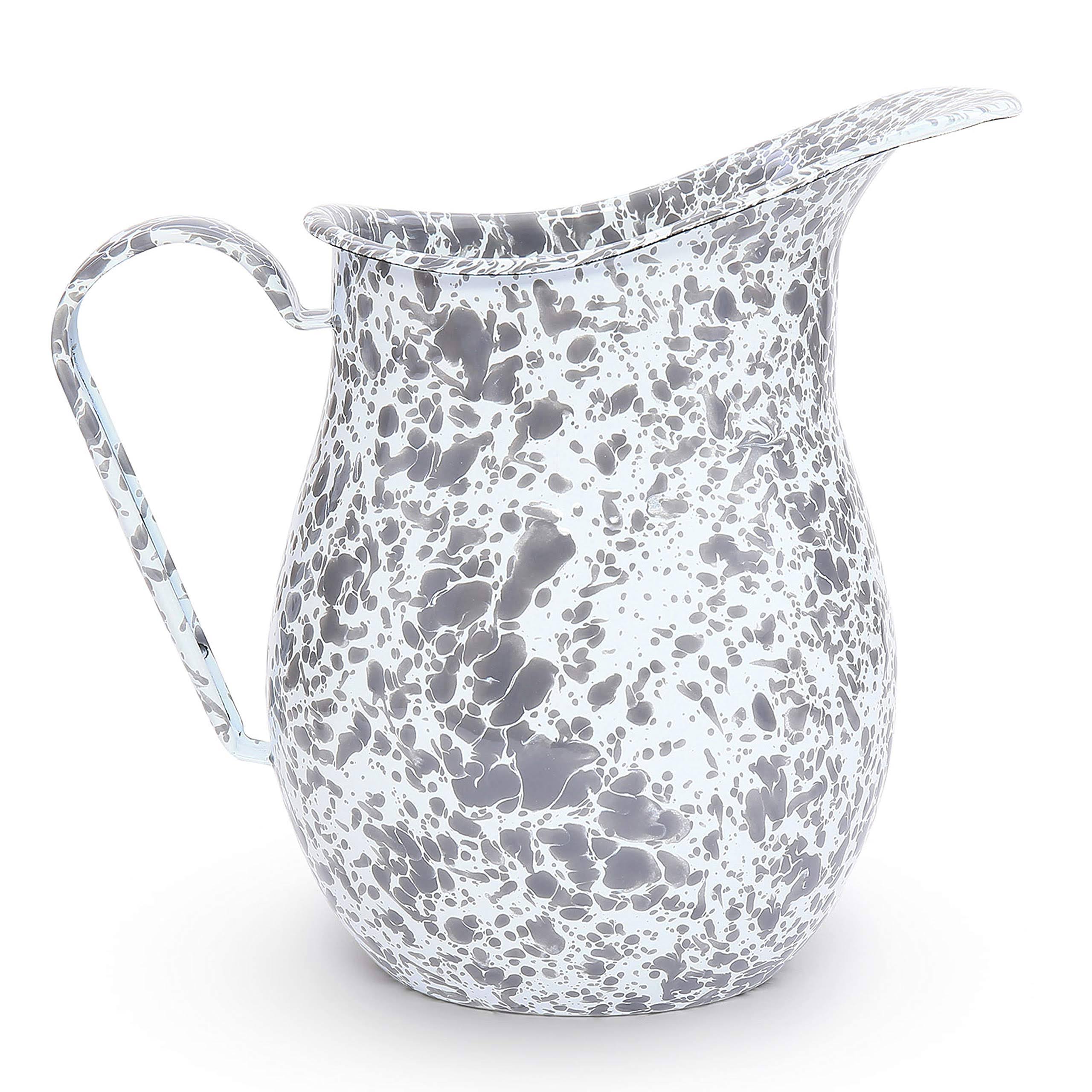 Crow Canyon Home Marble Enamelware Pitcher - Grey u0026 White Marble