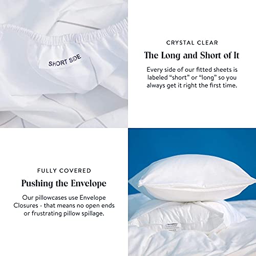 Brooklinen Luxury Sateen 4 Piece Sheet Set - 100% Cotton, Queen Size in Cream - 1 Fitted Sheet, 1 Flat Sheet, 2 Pillowcases | Best Luxury Sheets
