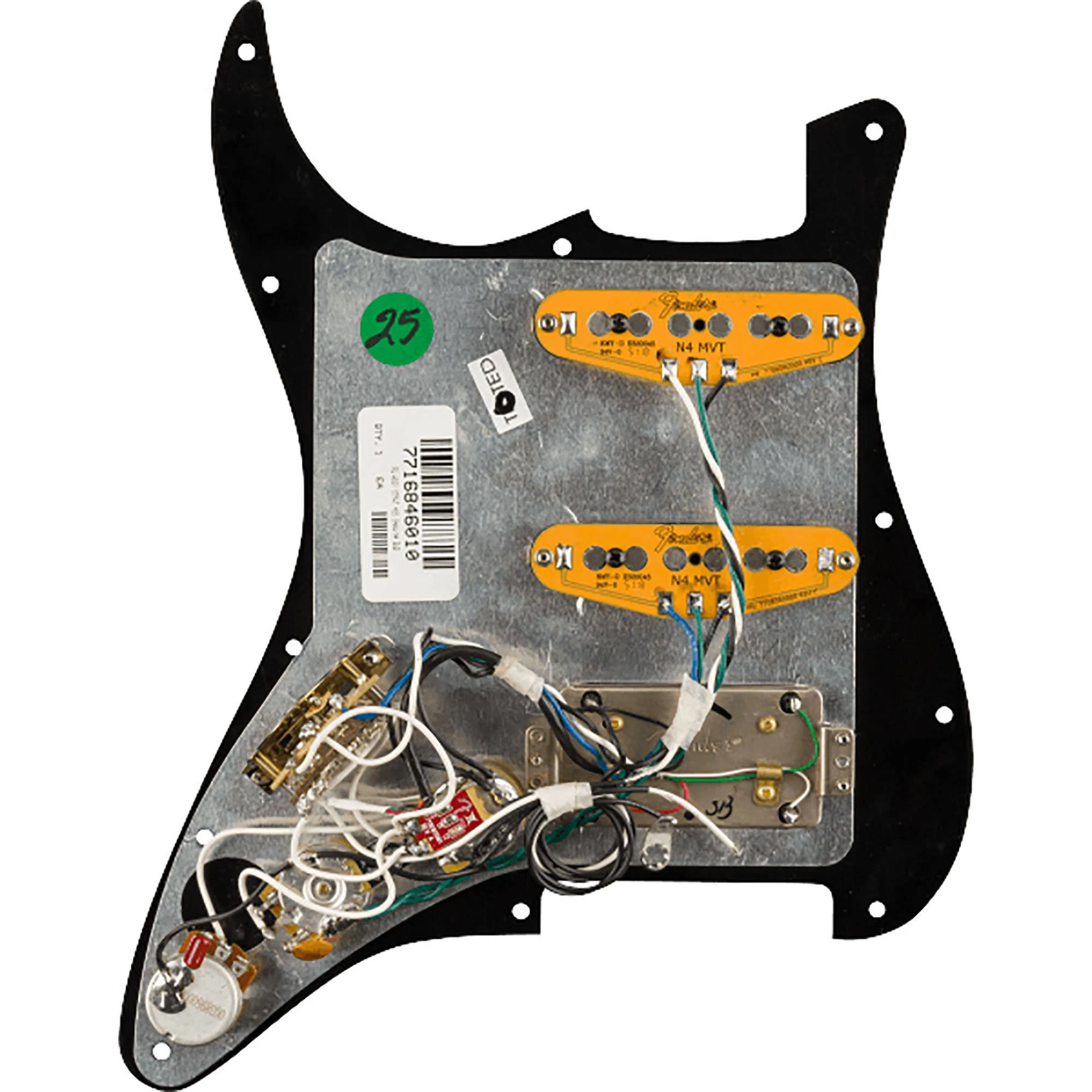 Fender Shawbucker / Gen 4 Noiseless HSS Pre-Wired Stratocaster Pickguard - Black 3-Ply