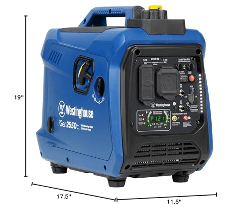 Westinghouse 2550 Peak Watt Super Quiet & Lightweight Portable Inverter Generator, RV Ready 30A Outlet, Gas and Propane Powered, CO Sensor, Parallel Capable, Long Run Time