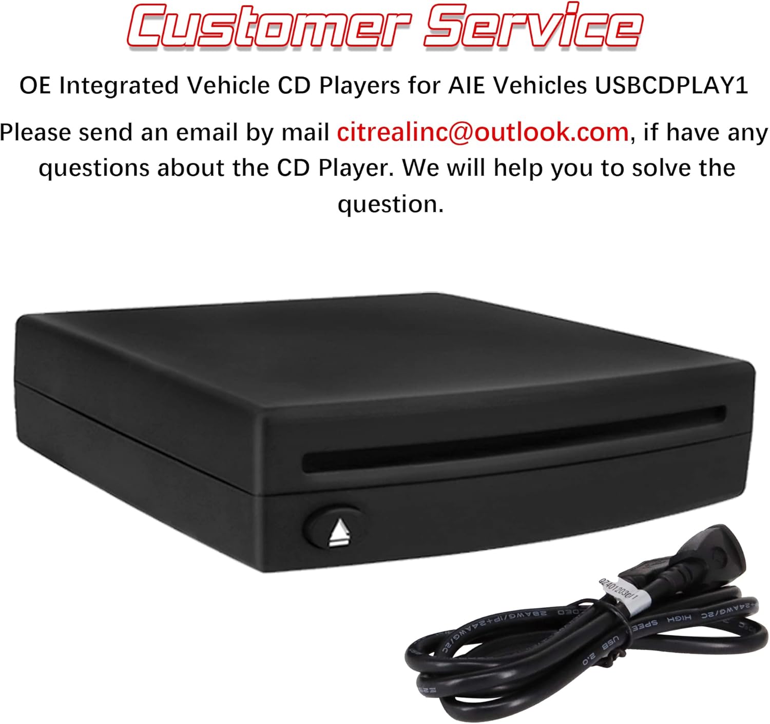 Citreal OE Integrated Vehicle CD Players for AIE Vehicles Via USB Radio Connection Auto Portable CD Player for Car with USB Connector USBCDPLAY1