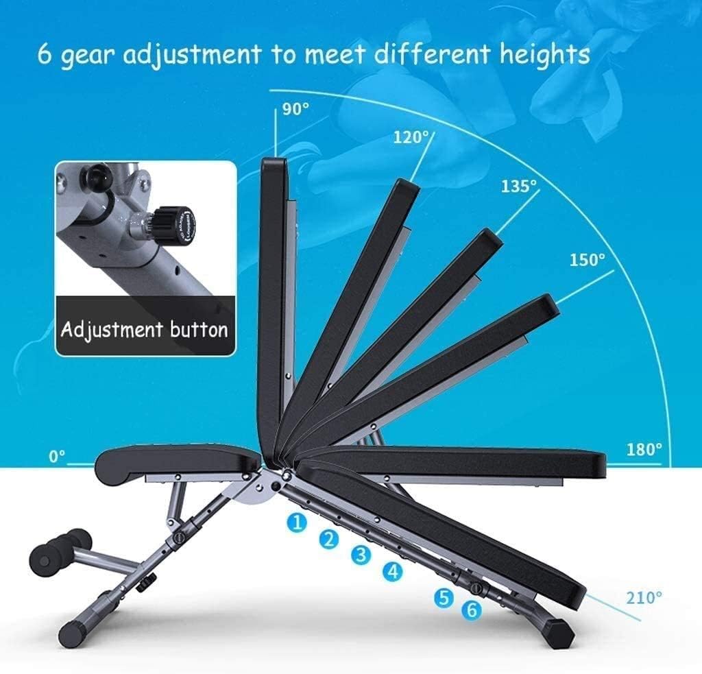 Adjustable Weight Bench Utility Gym Bench Strength Training Sit Up Bench Flat/Incline/Decline Exercise Utility Bench for Home Gym Black