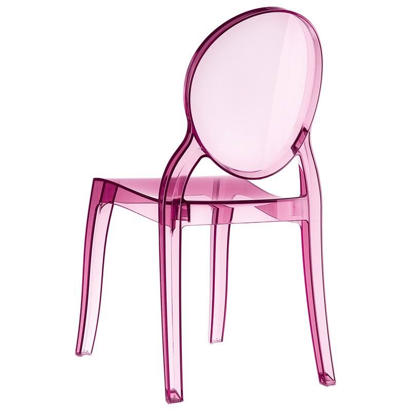 Elizabeth Polycarbonate Dining Chair Transparent Pink, Set of 2