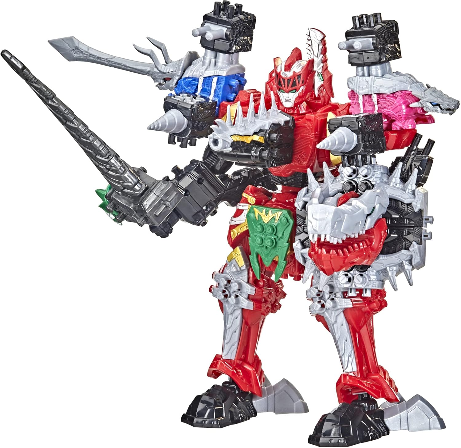 Power Rangers Dino Fury Megazord Mega Pack 5-Pack Zord Action Figure Toys for Kids Ages 4 and Up Zord Link Mix-and-Match Custom Build System (Amazon Exclusive) Pack of 2