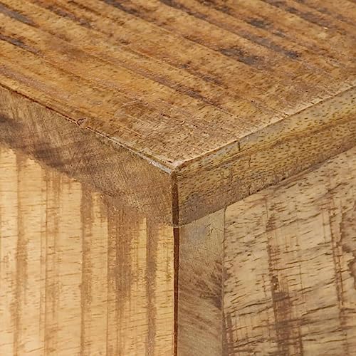 Coffee Table 26.8"x26.8"x16.1" Rough Mango Wood,Rustic Mango Wood Coffee Table with Iron Legs for Living Room Decor Accent Coffee Tables for Home & Kitchen