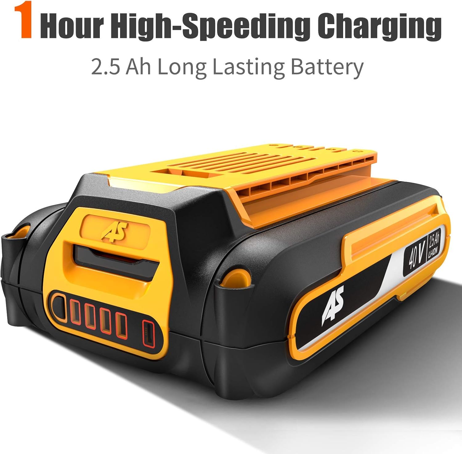 AS 40V Cordless Leaf Blower-Leaf Blower with 2.5 Ah Lithium- ion Battery & Quick Charger,Powered Leaf Blower with Variable-Speed, 530CFM