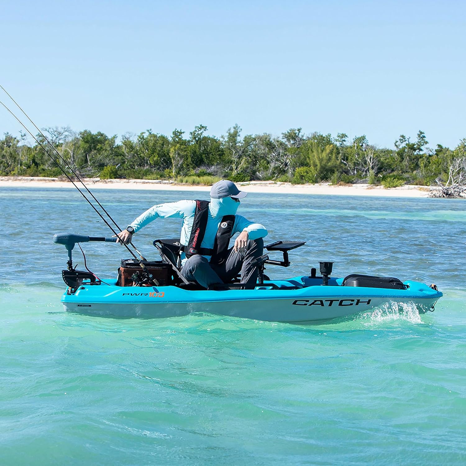 Pelican Catch PWR 100 - Sit-on-Top Fishing Kayak - Ergo360 Seating System - 10 ft - Forest Green/Magnetic Grey