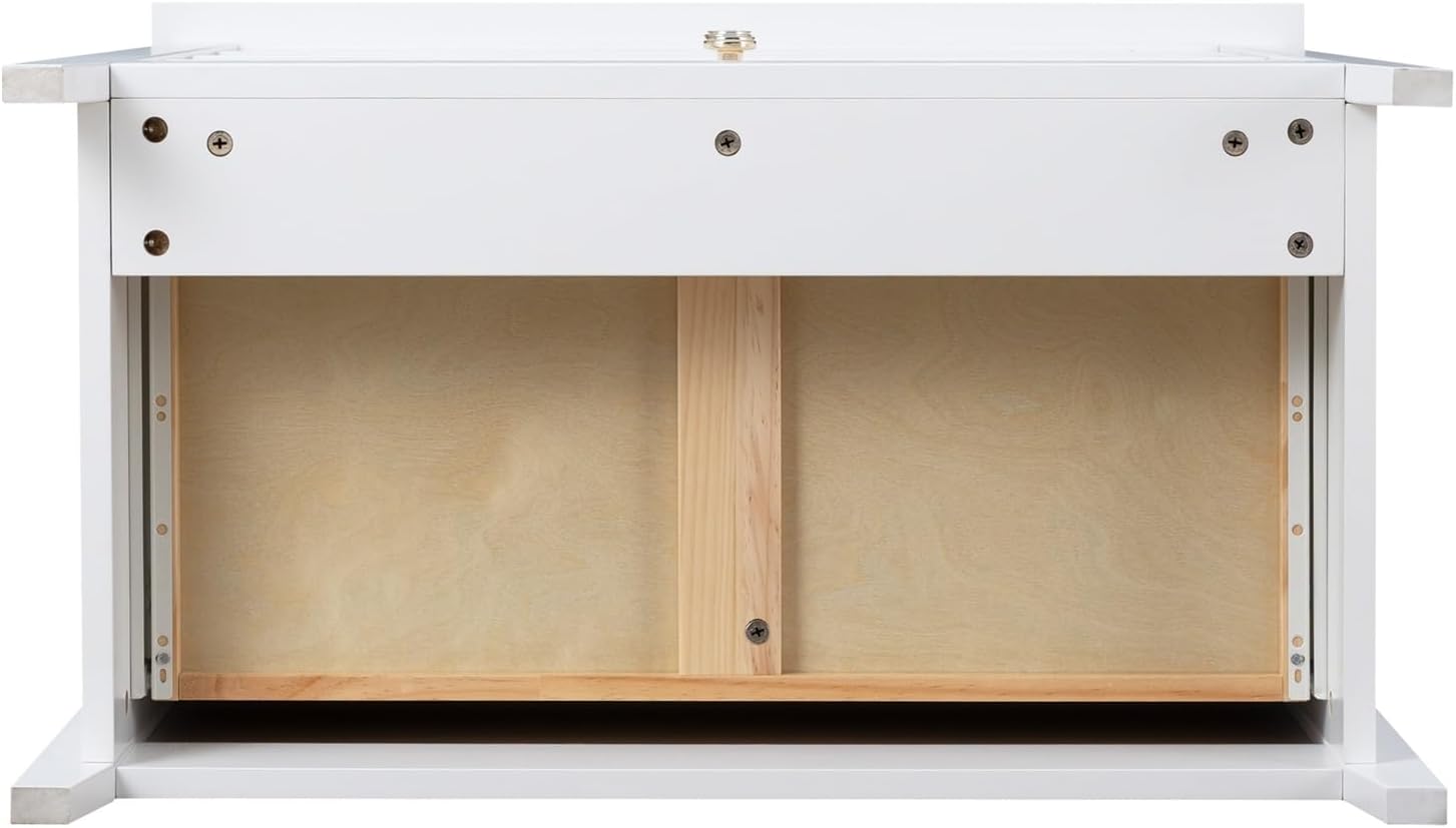 Drawer Dresser Bar, Solid Wood Spray-Painted Cabinet Lockers Buffet Server Console Table Lockers, Retro Round Handle, Applicable to The Dining Room, Living Room, Kitchen Corridor, White
