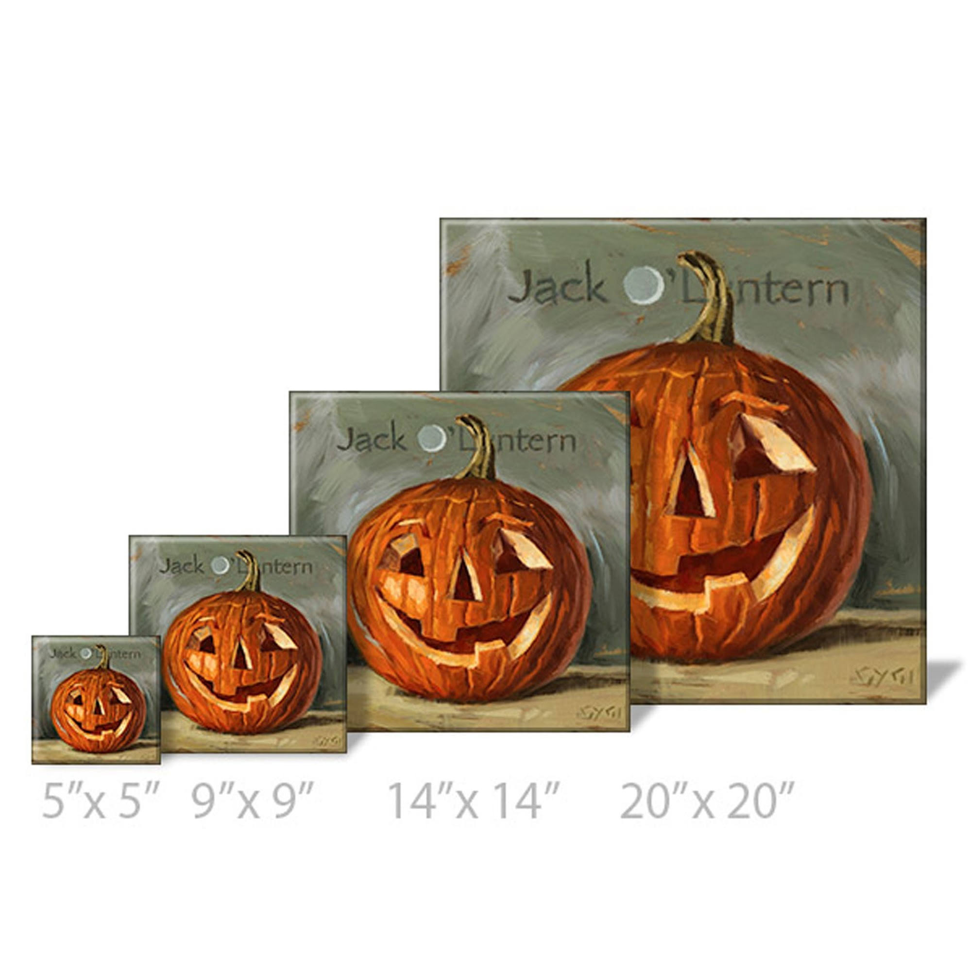 Sullivans Darren Gygi Jack O&Lantern Canvas, Museum Quality Giclee Print, Gallery Wrapped, Handcrafted in USA 20x22W Orange