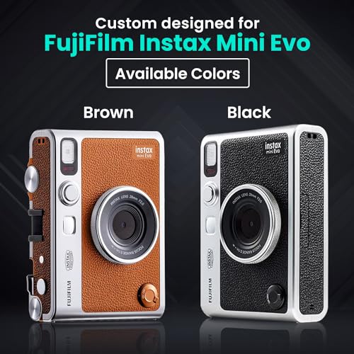 Fujifilm Instant Mini EVO Hybrid Camera (Black) Bundle with 60 Instant Film Sheets + 32GB Memory Card + Small Padded Case + SD Card Reader + Flex Tripod + BluebirdSales Microfiber Cleaning Cloth