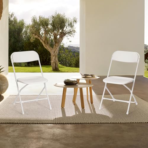 90 PCS Plastic Folding Chair, Folding Chair for Wedding Party Outdoor Indoor and Office, Portable Commercial Chair, Lightweight Folding Chair White