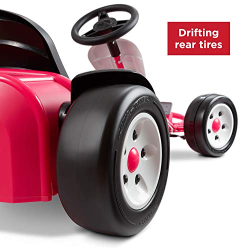 Radio Flyer 36V Battery-Powered Kids Electric Go-Kart with Adjustable Seat, Rubber Wheels, Grey