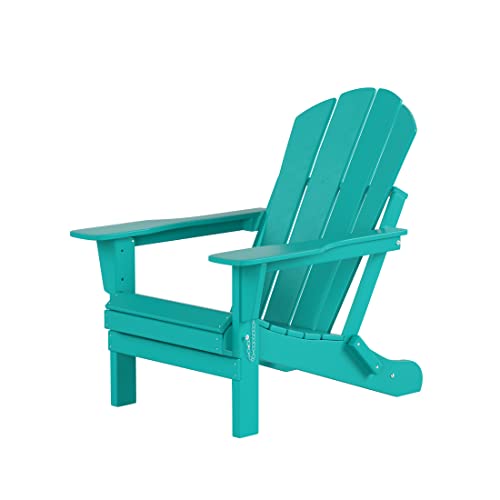 WO Home Furniture Adirondack Chair Outdoor Ottoman Set of 2 PCS Classic Patio Furniture (Teak)