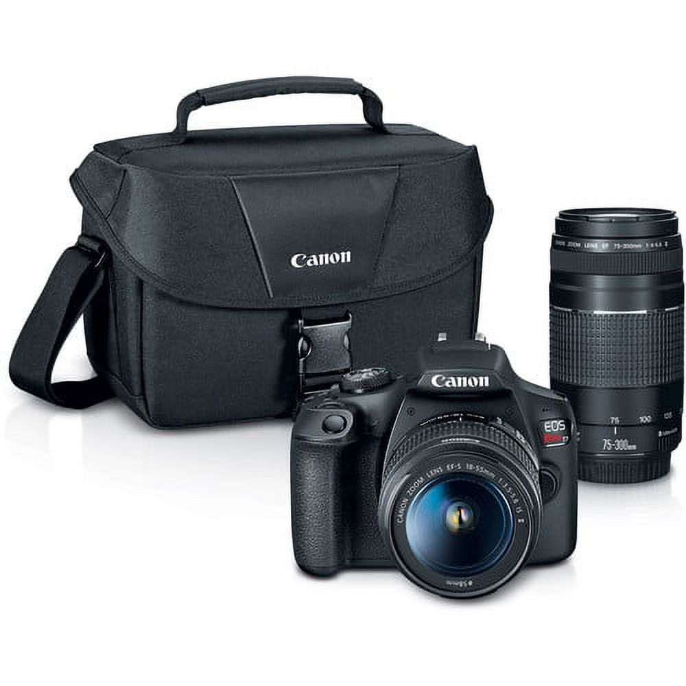 Canon EOS Rebel T7 Digital SLR Camera with 24.1MP APS-C CMOS Sensor and Digic 4+ Image Processorw/ 18-55mm f/3.5-5.6 IS II Lens (Black) +Canon EF 75-300mm f/4-5.6 III Lens Advanced Kit(USA Warranty)