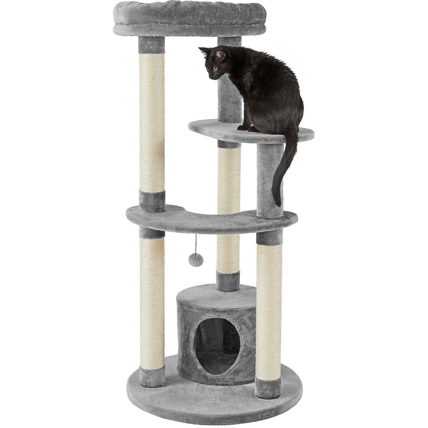 Frisco 59.5-in Heavy Duty Faux Fur Cat Tree Condo - Pet Supplies online store