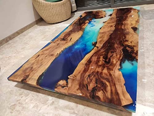 Customized Large EPOXY River Table, Resin Dining Table for 2, 4, 6, 8 River Table, Wood Epoxy Coffee Table Top, Living Room Table, Epoxy Bar Counter (16.5" Inches Tall, 36 x 20 inches)