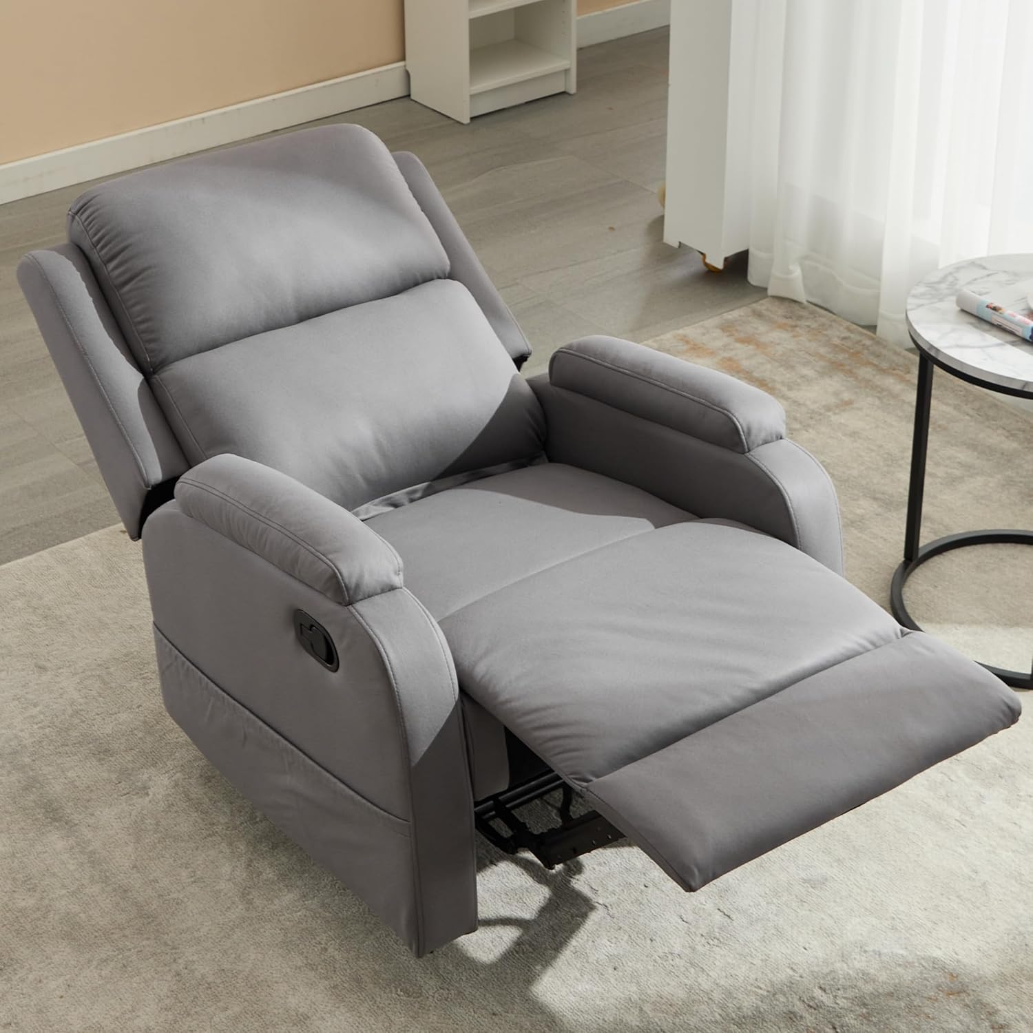 Lazy Boy Recliner Chairs for Adults,Leather Recliner Chair&Reclining Chair with Ajustable Backrest,Small Recliners for Small Spaces,Rocker Recliner&Lazy Boy Recliners,Manual,Havy Duty