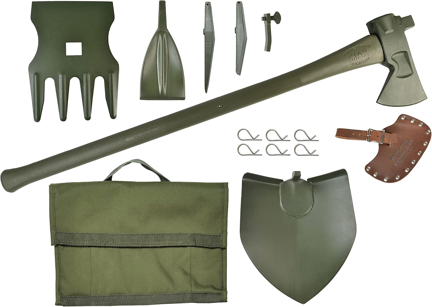 The MAX Multipurpose Axe Toolkit by Forrest Tool, Includes 8 Essential Tools for Camping, Hunting, Gardening and Off-Roading, Constructed with Reliable Material, Easy to Use